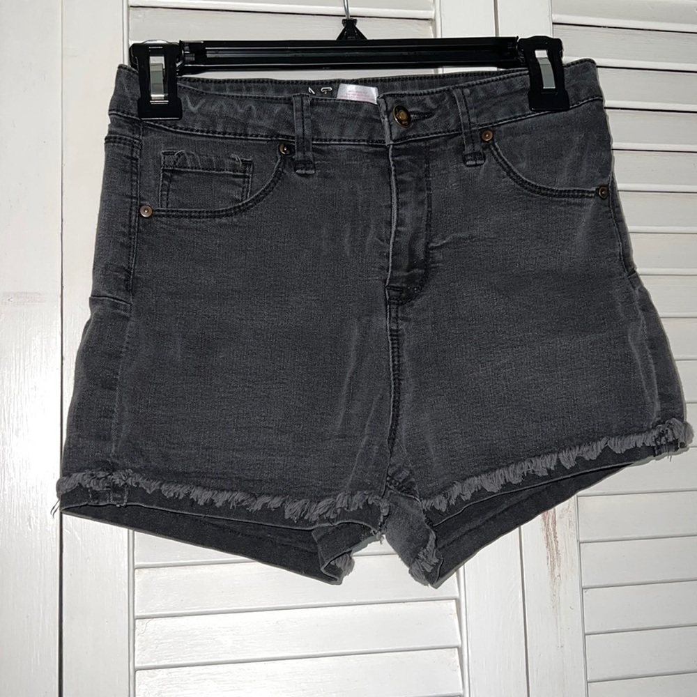 Women's High Waist Black Jean Shorts